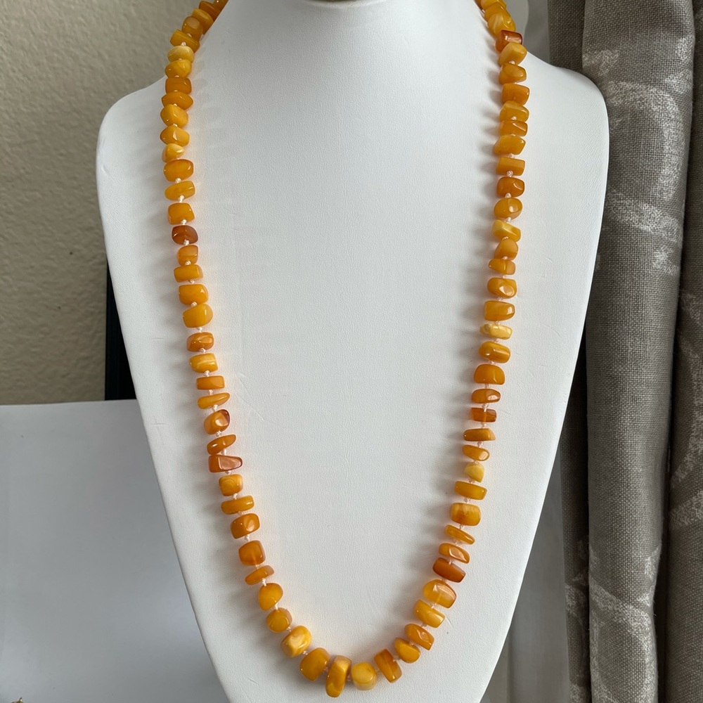 Genuine butterscotch Baltic amber bead necklace
